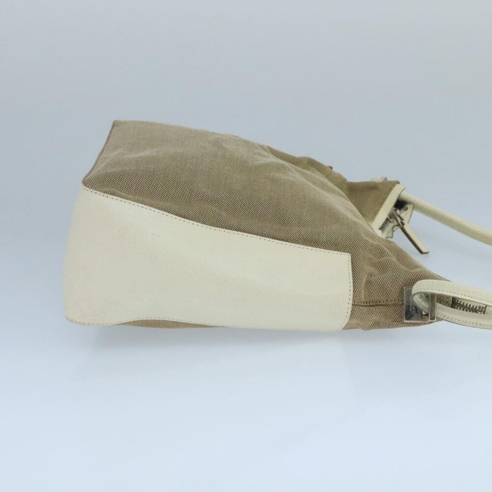 GUCCI Shoulder Bag Canvas Leather Beige White Silver - Picture 4 of 16